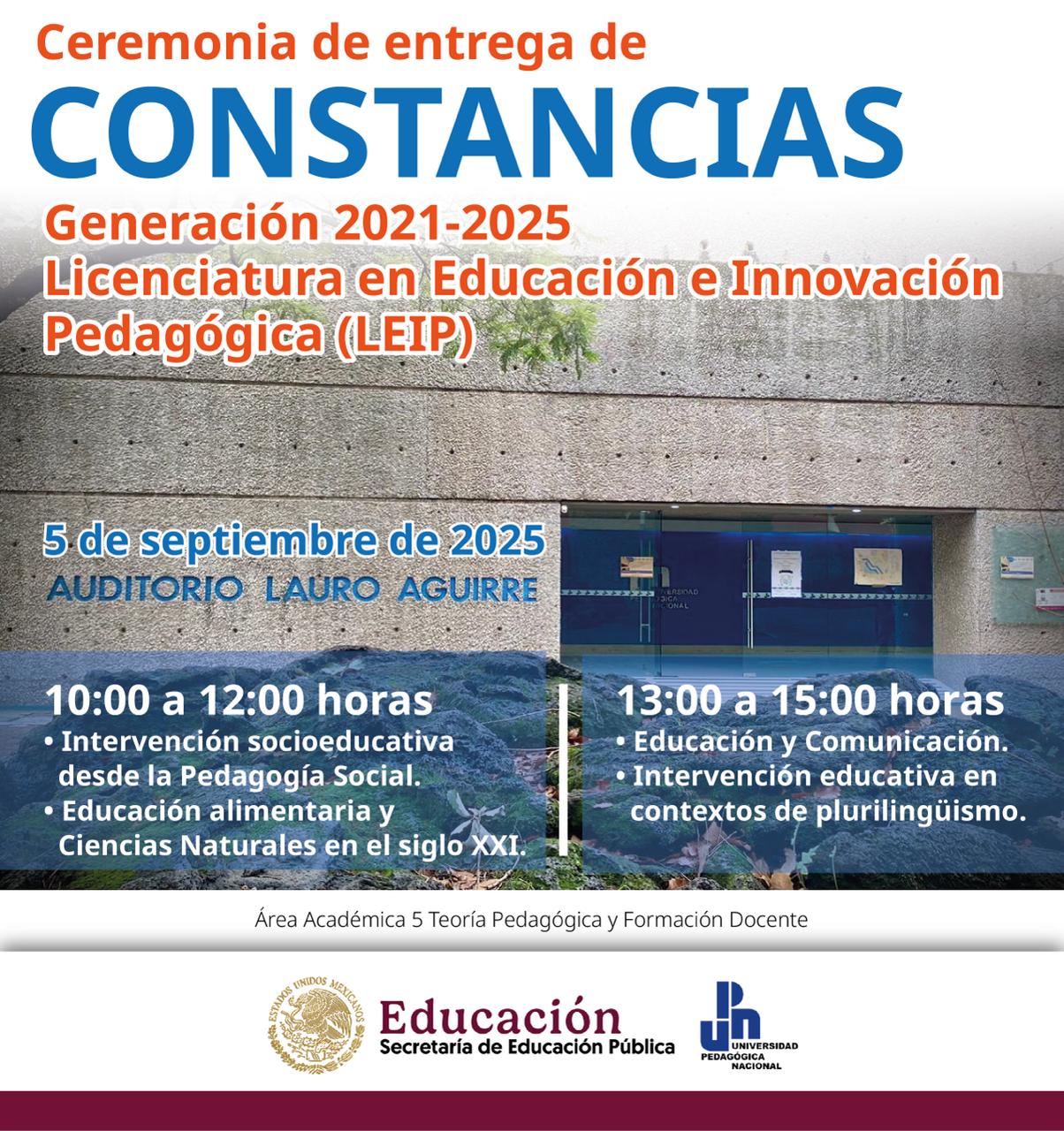 Ceremonia de egresados
Gen. 2021-2025